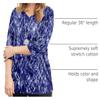 Catherines Women's Plus Size Petite Suprema 3/4 Sleeve V-Neck Tee - 3XWP, Texture Print view 4