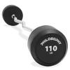 Philosophy Gym Rubber Fixed Barbell, 110 LB Pre-Loaded Weight EZ Curl Bar for Strength Training & Weightlifting view 1
