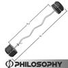 Philosophy Gym Rubber Fixed Barbell, 110 LB Pre-Loaded Weight EZ Curl Bar for Strength Training & Weightlifting view 4