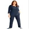 Catherines Women's Plus Size Suprema Snap-Placket Tee - 6X, Navy Dot view 1