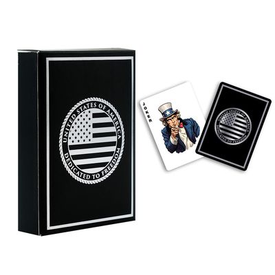 Military Gift Shop Black American Flag Playing Cards - Foil Stamped Patriotic Design - Premium Quality - American Flag Gifts | Flag B&S Playing Cards