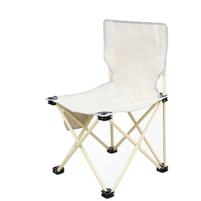 BBZY Ultra-Light Camping Chair Portable Folding Chair with Side Pockets Suitable for Camping Hiking,Picnic,Family Trips (Color : White, Size : Large)