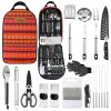 Camping Cookware Storage Bag - Camping Cooking Utensils Set Bag Portable Camping Tool Suitable for Knife, Fork, Spoon, Chopping Board, Chef's Knife,Kitchenware Storage view 1