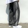 DIYAGO MEN Loose Fit Straight Jeans Wide Leg Loose Fit Casual Teen Vintage Streetwear Hip Hop Trendy Jeans Pant Fashion Designer Long Length Trouser, Black, X-Large view 3