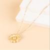 Caiyao You Are My Sunshine 14K Gold Plated Golden Sunflower Pendant Necklace Lightweight Solid Yellow Flower Daisy Chain Necklace for Women Graduation Birthday Jewelry Gifts-Gold view 2