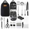 Portable Camping Cooking Utensils Set Bag Suitable for Fork, Spoon, Chopping Board, Chef's Knife,Kitchenware Storage view 1