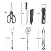 Portable Camping Cooking Utensils Set Bag Suitable for Fork, Spoon, Chopping Board, Chef's Knife,Kitchenware Storage view 2