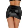 Yihuimin Women's Shiny Metallic Liquid Mini Skirt Night Out Party Cocktail A-Line Skirts Clubwear Black One Size view 4