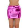 Yihuimin Women's Shiny Metallic Liquid Mini Skirt Night Out Party Cocktail A-Line Skirts Clubwear Rose One Size view 2
