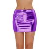 Yihuimin Women's Shiny Metallic Liquid Mini Skirt Night Out Party Cocktail A-Line Skirts Clubwear Purple One Size view 2