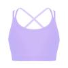 easyforever Kids Girls Athletic Sport Bra Strappy Back Vest Crop Top Tanks for Gym Workout Dance Gymnastics Purple C 14 view 1