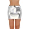 Yihuimin Women's Shiny Metallic Liquid Mini Skirt Night Out Party Cocktail A-Line Skirts Clubwear Silver One Size view 2