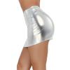 Yihuimin Women's Shiny Metallic Liquid Mini Skirt Night Out Party Cocktail A-Line Skirts Clubwear Silver One Size view 3