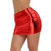 Yihuimin Women's Shiny Metallic Liquid Mini Skirt Night Out Party Cocktail A-Line Skirts Clubwear Red One Size view 1