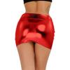 Yihuimin Women's Shiny Metallic Liquid Mini Skirt Night Out Party Cocktail A-Line Skirts Clubwear Red One Size view 4