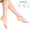 Janmercy 100 Pairs Disposable Try on Socks Nylon Foot Socks Black Nude view 4