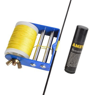 ZSHJGJR Archery Bowstring Serving Thread Jig with Bow String Serving Thread 131yard / 120m PE String Thread, 3 Strands, 0.015 for Archery Bowstring Supplies (Yellow)
