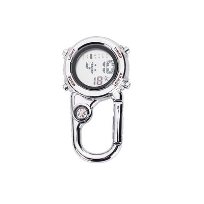 ZOVEDAIUG Clip on Digital Quartz Carabiner Watch, Waterproof and Shockproof Pocket Watch with Alarm Clock, Date, Week (Red)