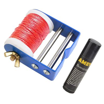 ZSHJGJR Archery Bowstring Serving Thread Jig with Bow String Serving Thread 131yard / 120m PE String Thread, 3 Strands, 0.015 for Archery Bowstring Supplies (Red)
