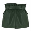 QinCiao Toddler Kids Girl's PU Leather Irregular Skirt A-line Mini Pencil Skort Skirt with Belt Dark Green 2-3 Years view 2