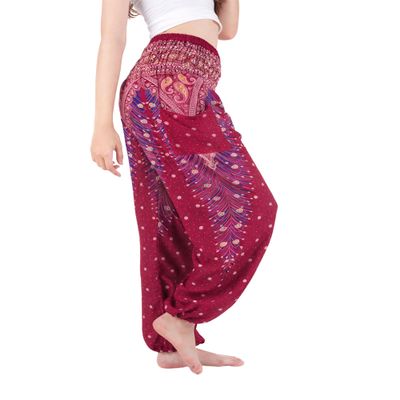 Boho Pants 2-Pocket Flowy Harem Pants Women for Yoga Travel Hippie Clothes