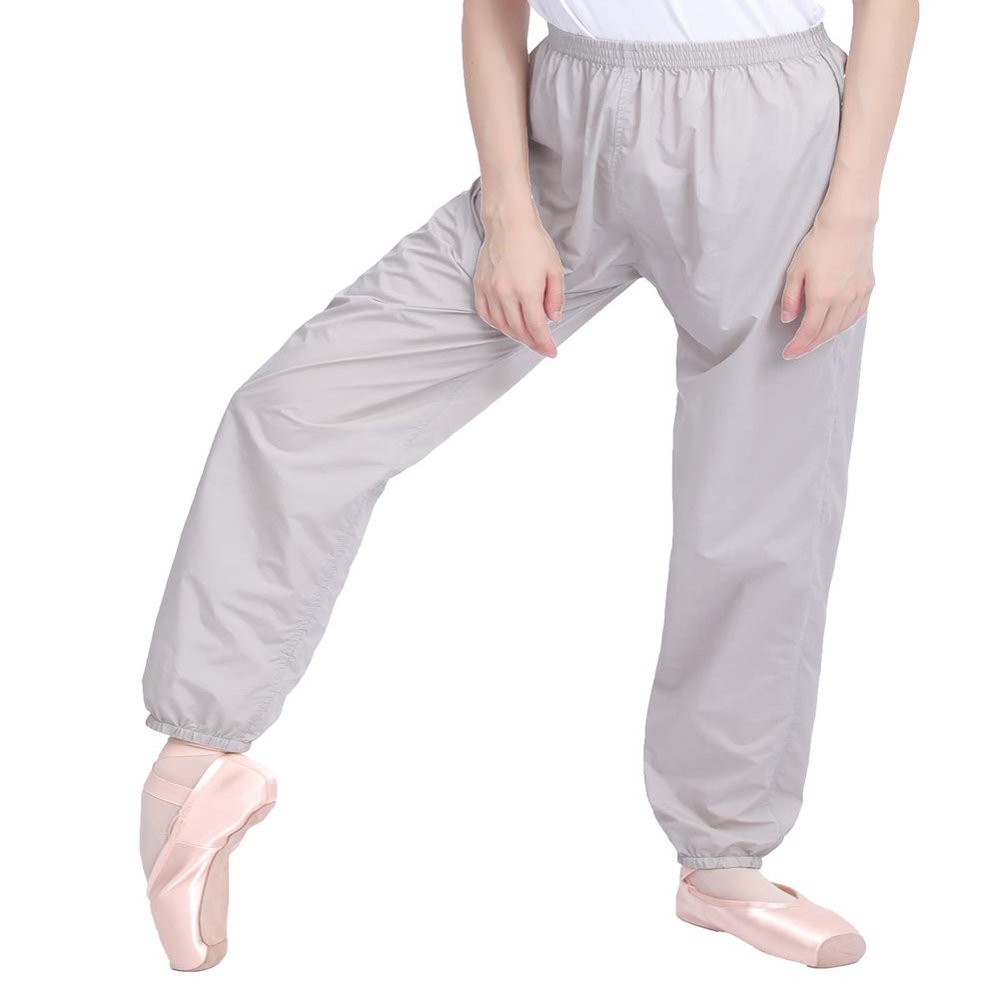 Daydance Gray Women Dance Pants Ripstop Ballet Warm Up Perspiration Trousers