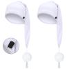 Geyoga 2 Pcs Men Silk Night Sleeping Cap Adjustable Drawstring Night Sleeping Cap with Pom Ball for Daily Use(White,Milk Fiber) view 1