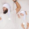 Geyoga 2 Pcs Men Silk Night Sleeping Cap Adjustable Drawstring Night Sleeping Cap with Pom Ball for Daily Use(White,Milk Fiber) view 4