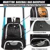 MARITTON Baseball Bag - Bat Backpack for Baseball, T-Ball & Softball Equipment & Gear for Youth and Adults with Shoe Compartment and Hold Bat, Helmet, Glove and Shoes. (BLK) view 3
