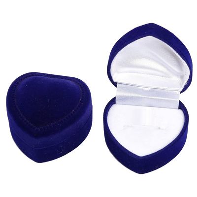 lasenersm 2 Pieces Heart Shaped Ring Box Heart Shaped Earring Box Ring Display Box Jewelry Ring Box Case Jewelry Gift Box Case for Ring Earring at Engagement Wedding Valentine's Day, Royal Blue