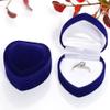 lasenersm 2 Pieces Heart Shaped Ring Box Heart Shaped Earring Box Ring Display Box Jewelry Ring Box Case Jewelry Gift Box Case for Ring Earring at Engagement Wedding Valentine's Day, Royal Blue view 2