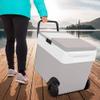 Koolatron Electric Portable Cooler Plug in 12V Car Cooler/Warmer 33 qt (31 L) w/Wheels, No Ice Thermo Electric portable Fridge for camping, Travel Road Trips with 12 Volt DC Power Cord, Gray/White. view 2