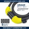 Urban Unisex's UR454M Bike Lock with Combination Flexible Steel Cable 12, 120cm with Security Code Anti-Theft Bicycle Resistant Compact Easy Transport, Black view 3