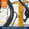 URBAN UR462M Bicycle Security Cable Braided Steel 0.39in, 3.9ft Long, Lightweight, Double Loop, Anti-Theft Cable Locking Motorcycle Helmet Protection, Wheels, Bags, Scooter, Electric Bike, Ebike view 2
