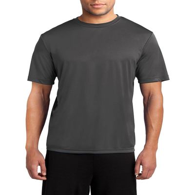 JustBlanks Mens Crew T-Shirt Performance Tee Work Out Shirt for Men Short Sleeve T-Shirt for Men - Charcoal - S