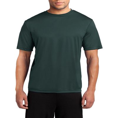 JustBlanks Mens Crew T-Shirt Performance Tee Work Out Shirt for Men Short Sleeve T-Shirt for Men - Dark Green - XL