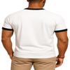JustBlanks Men's Ringer Tee Shirt - Cotton T-Shirts Short Sleeves Crewneck T-Shirt for Men - White/Jet Black - M view 2