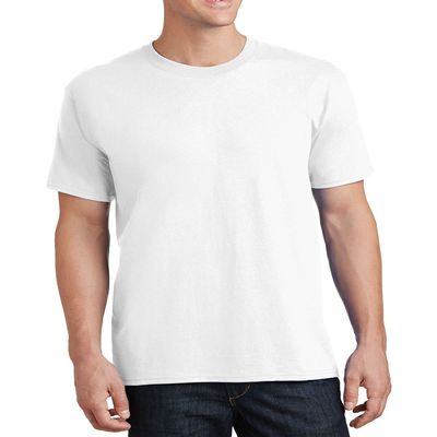 JustBlanks Mens 100% Cotton T-Shirt for Men Short Sleeves Men's t-Shirt Crew T-Shirt Crewneck Tee - White - L