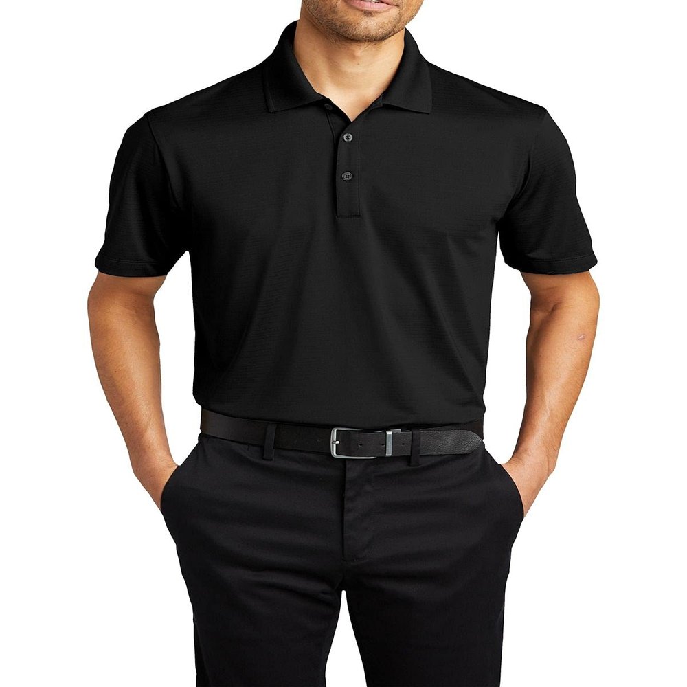 JustBlanks Short Sleeves Polo Shirts for Men's Lightweight Athletic Jersey Regular-fit Performance Polo Shirt for Men - Deep Black - X-Large