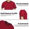 JustBlanks Men's Ringer Tee Shirt - Cotton T-Shirts Short Sleeves Crewneck T-Shirt for Men - Red/Jet Black - L view 3