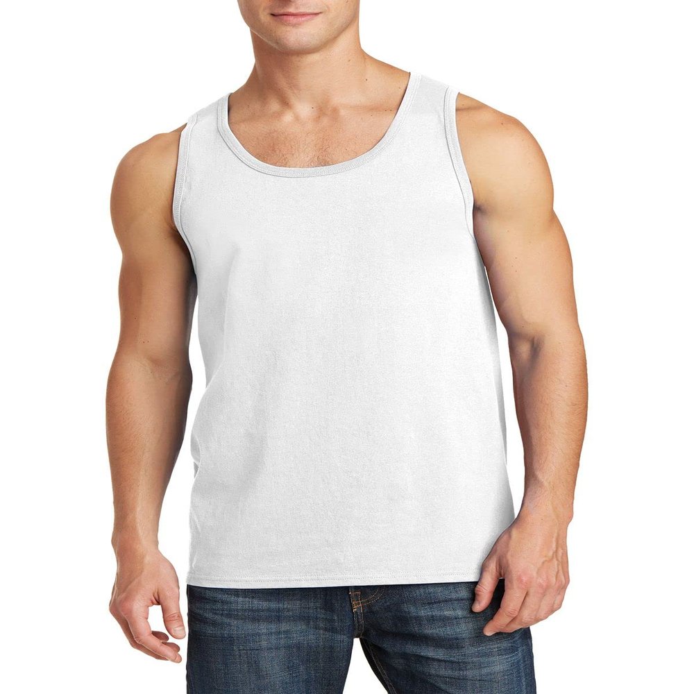 JustBlanks Mens Tank Tops Sleeveless Shirts for Men Workout Shirts for Men Tank T-Shirt Gym Sleeveless T-Shirt - White - M