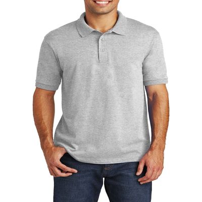 JustBlanks Mens Perfect Reliable Cotton Short Sleeves Core Blend Jersey Knit Polo Shirt - Ash - 3XL