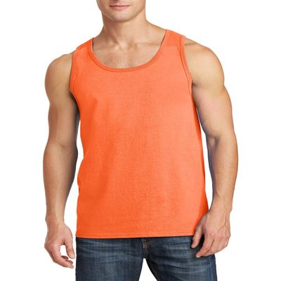 JustBlanks Mens Tank Tops Sleeveless Shirts for Men Workout Shirts for Men Tank T-Shirt Gym Sleeveless T-Shirt - Neon Orange - M