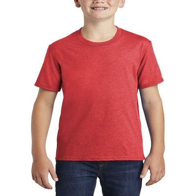 JustBlanks Youth Casual Short Sleeves Regular Fit Fan Favorite Blend Crew Neck T-Shirt - Bright Red Heather - S