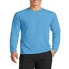 JustBlanks Mens Long Sleeves Regular Fit Casual Workout Performance Blend T-Shirt - Aquatic Blue - 2XL view 1