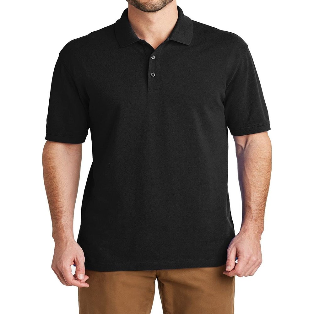 JustBlanks Mens Short Sleeve Golf Polo Shirt Athletic Classic Fit Sportswear Polo Sports Shirt for Men - Black - XLT