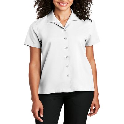 JustBlanks Ladies Short Sleeve Performance Staff Shirt Lw400 - White - XX-Large