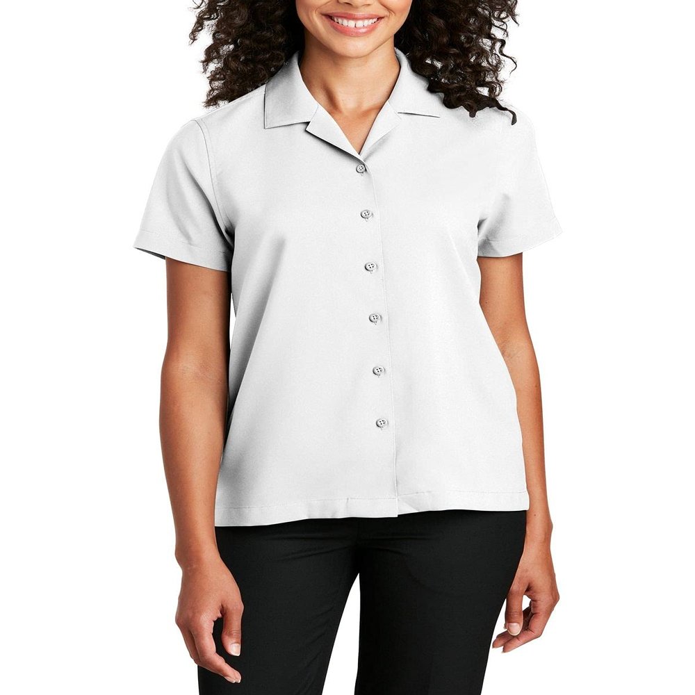 JustBlanks Ladies Short Sleeve Performance Staff Shirt Lw400 - White - XX-Large