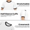 JustBlanks Men's Ringer Tee Shirt - Cotton T-Shirts Short Sleeves Crewneck T-Shirt for Men - White/Jet Black - S view 3