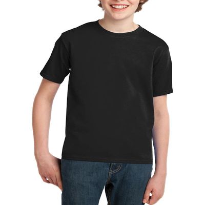 JustBlanks Youth 100% Cotton Casual Short Sleeves Essential T-Shirt - Jet Black - S